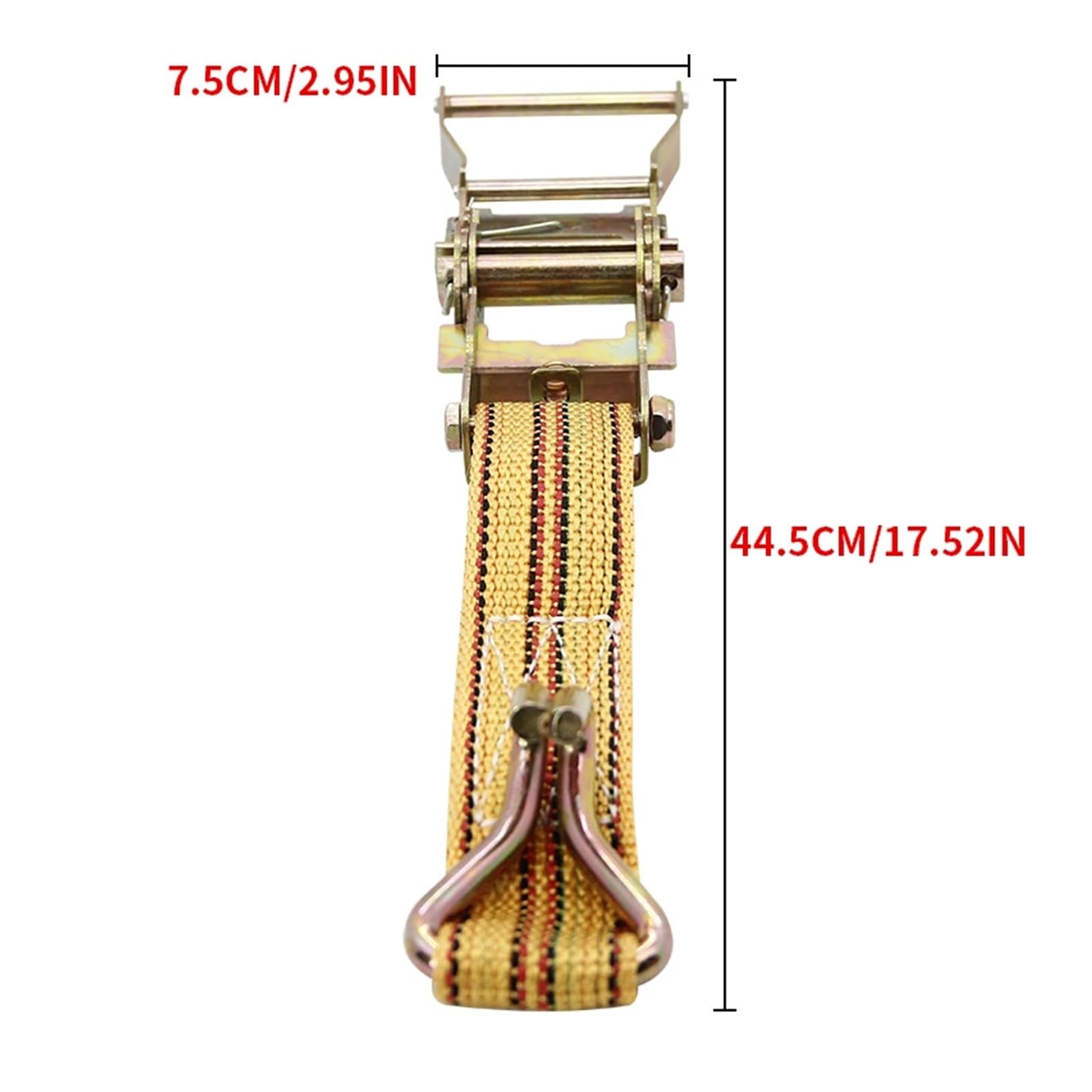 Zurrgurt, 2,5/3,8/5 cm LKW-Bindegurt Frachtseilspanner Automatischer Spanner Bremsseil Umreifungsgurt Auto LKW Spezialverband Umreifungswerkzeuge(Orange) von HPHPH