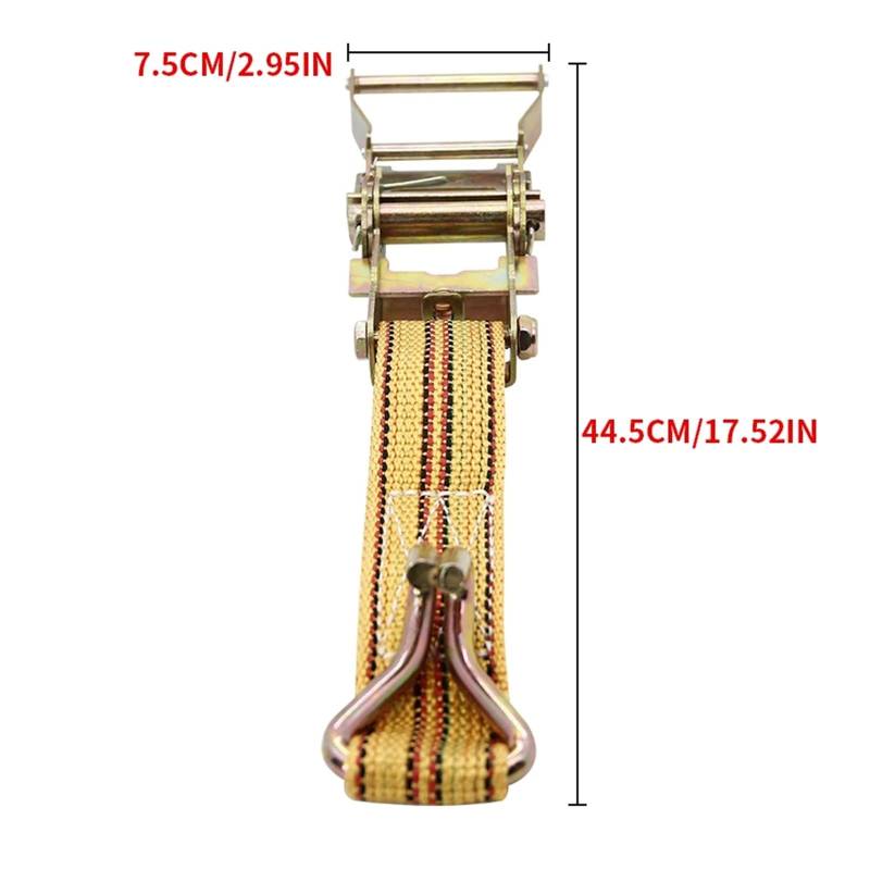 Zurrgurt, 2,5/3,8/5 cm LKW-Bindegurt Frachtseilspanner Automatischer Spanner Bremsseil Umreifungsgurt Auto LKW Spezialverband Umreifungswerkzeuge(Orange) von HPHPH