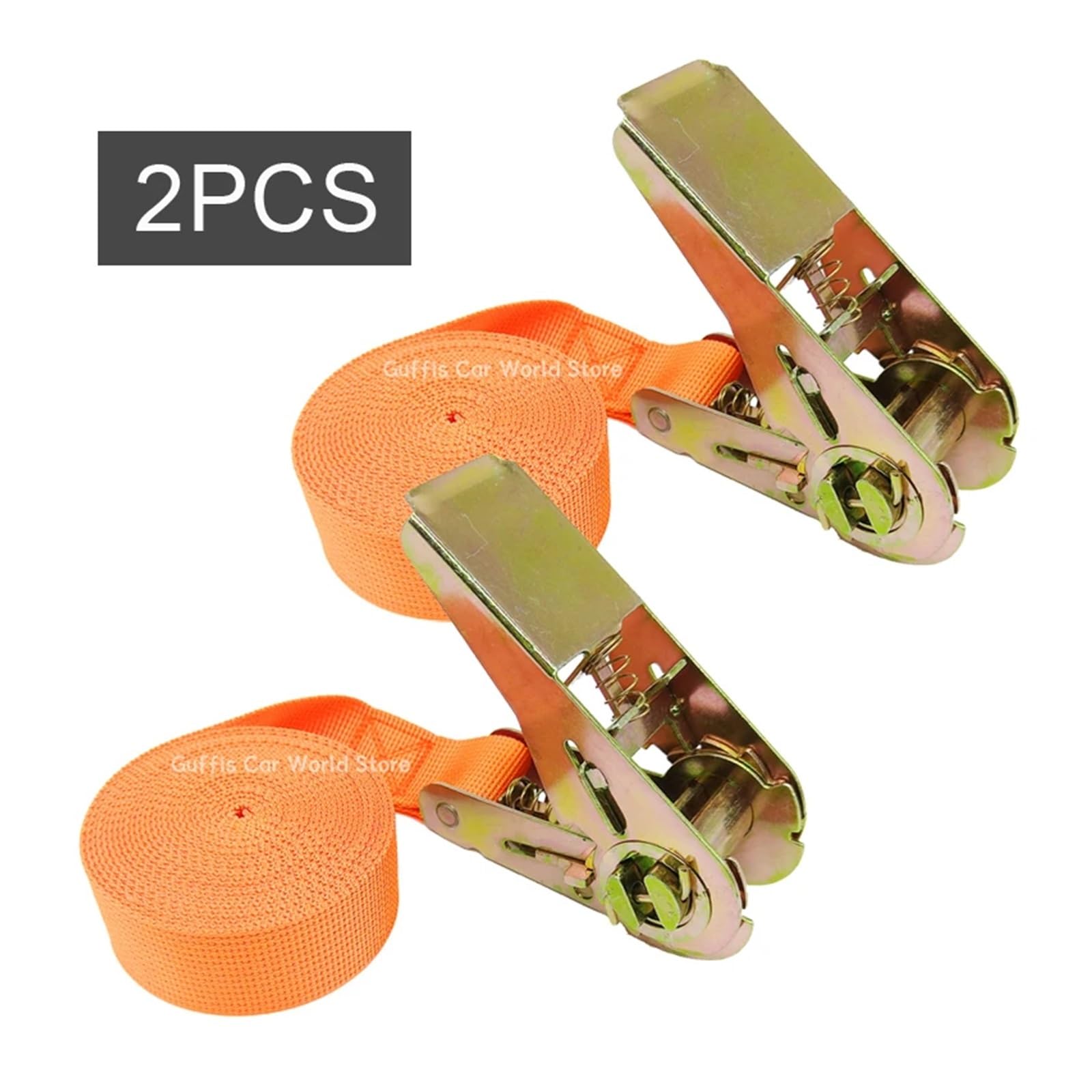 Zurrgurt, 2 stücke 3 Meter Spanngurte Verstellbare Ladungsgurte for Auto-LKW-Boot Ratschenspanngurt for päcktaschen Waren Bindegurte Umreifungswerkzeuge(Orange) von HPHPH