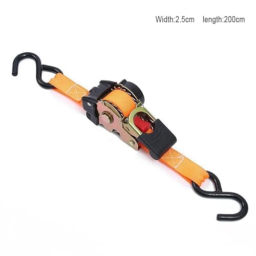 Zurrgurt, 2M Automatisches Schrumpfbündelband Einziehbare Gurte päcksicherung Spanner Einziehbarer Auto-Ratschengurt for Auto-Motorräder Umreifungswerkzeuge(Orange 2.5x200cm) von HPHPH