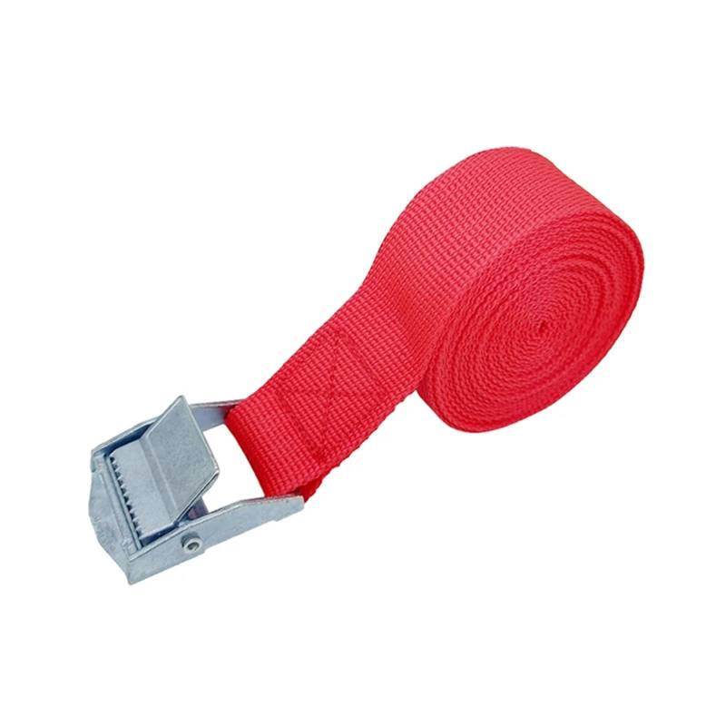 Zurrgurt, 3-Gurte mit Schnallen-Zurrgurt for Motorrad, Auto, Fahrrad, Metall-Abschleppseil, starker Ratschen-Befestigungsgurt for Gepäcktaschen Umreifungswerkzeuge(1x Red) von HPHPH