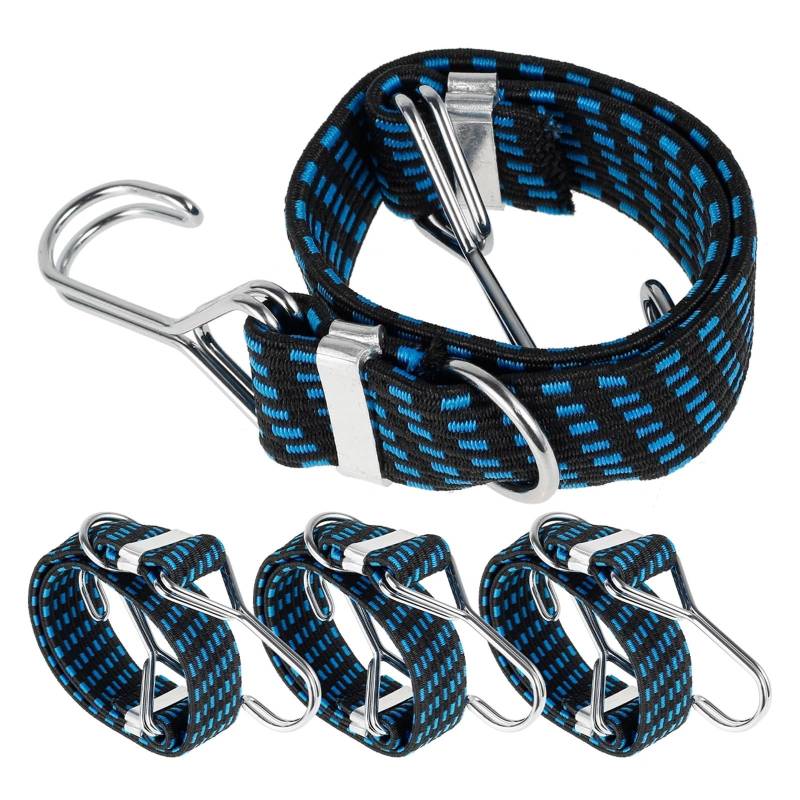 Zurrgurt, 4 Stück Stretch-päckschnüre fürs Auto, strapazierfähig, elastisch, breit, flach, Spanngurte, Haken for päckträr, Aufbewahrungszubehör for Motorräder Umreifungswerkzeuge von HPHPH