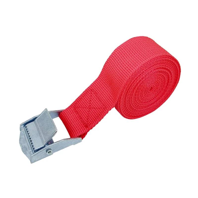 Zurrgurt, 4M Ladungsgurte mit Schnallen-Zurrgurt for Motorrad, Auto, Fahrrad, Metall-Abschleppseil, starker Ratschen-Befestigungsgurt for päcktaschen Umreifungswerkzeuge(1x Red) von HPHPH