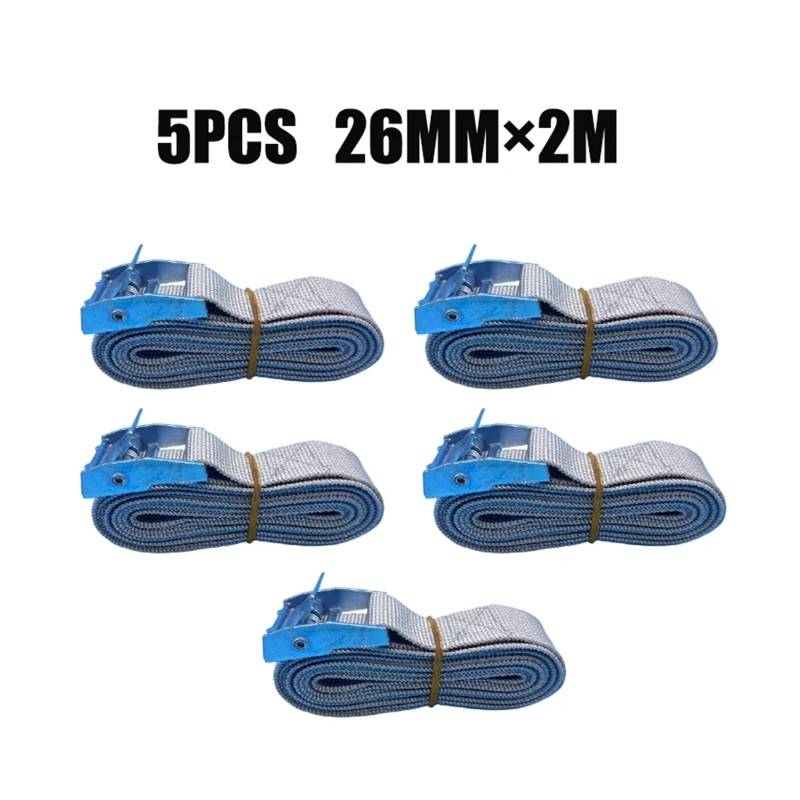 Zurrgurt, 5 Stück 2 m Spannseil-Zurrgurt, starker Ratschengurt, Auto-päcktasche, Ladungszurrgurt, Zinklegierung, Zink-Nylon, 5 Farben Umreifungswerkzeuge(5PCGray-2M) von HPHPH