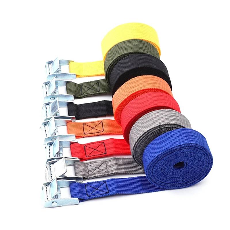 Zurrgurt, 5M * 25mm Auto Ratsche Tie Down Ladung Straps Lashing Auto Motor Versand Packa Strap Cam Schnalle Versand Gürtel Monta Sling Umreifungswerkzeuge(30-50cm) von HPHPH