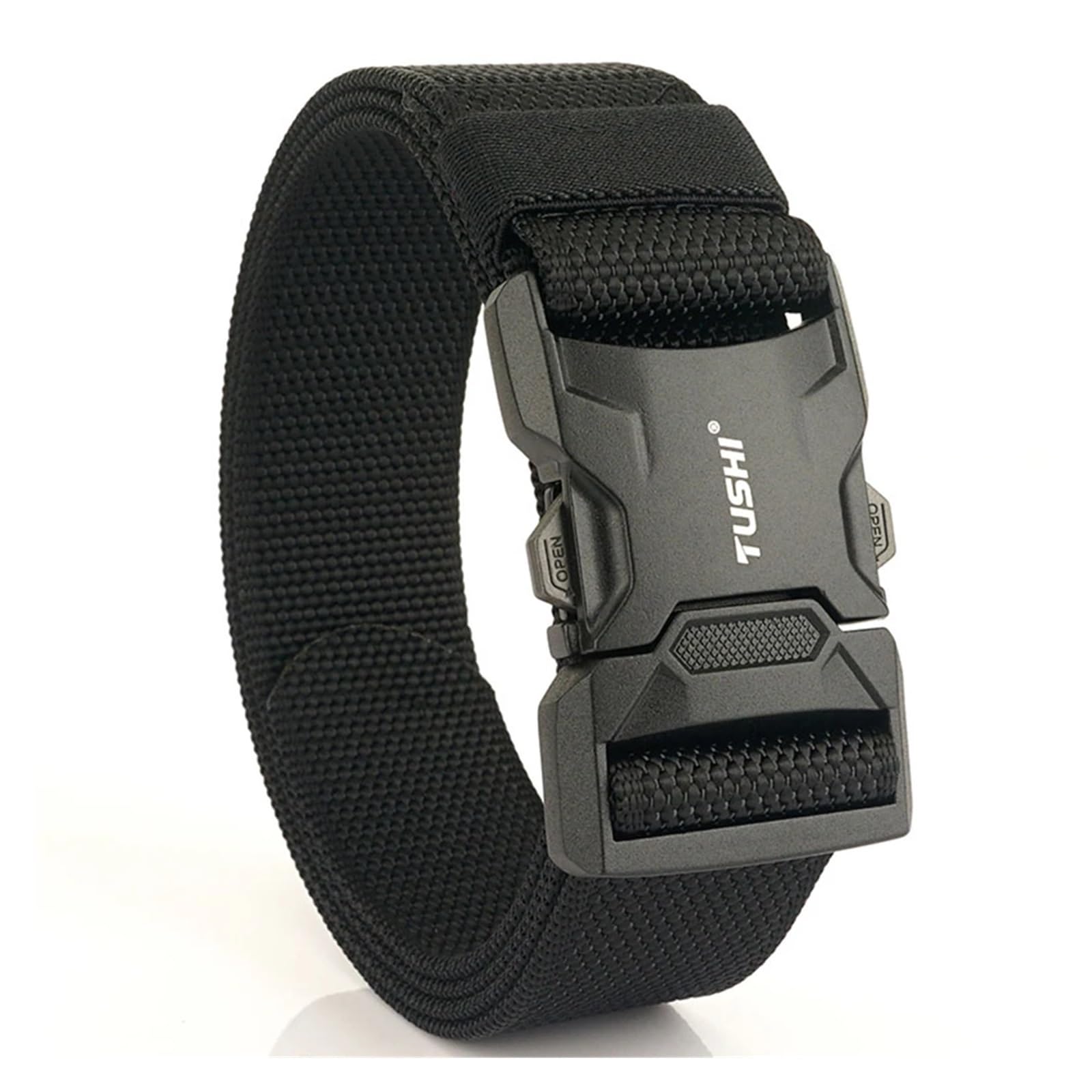 Zurrgurt, Aluminiumlegierung Schnellverschluss Steckbare Schnalle Elastische Gürtel Langlebiger Taktischer Gürtel Cowboy Outdoor Gürtel Umreifungswerkzeuge(Not E-Black) von HPHPH
