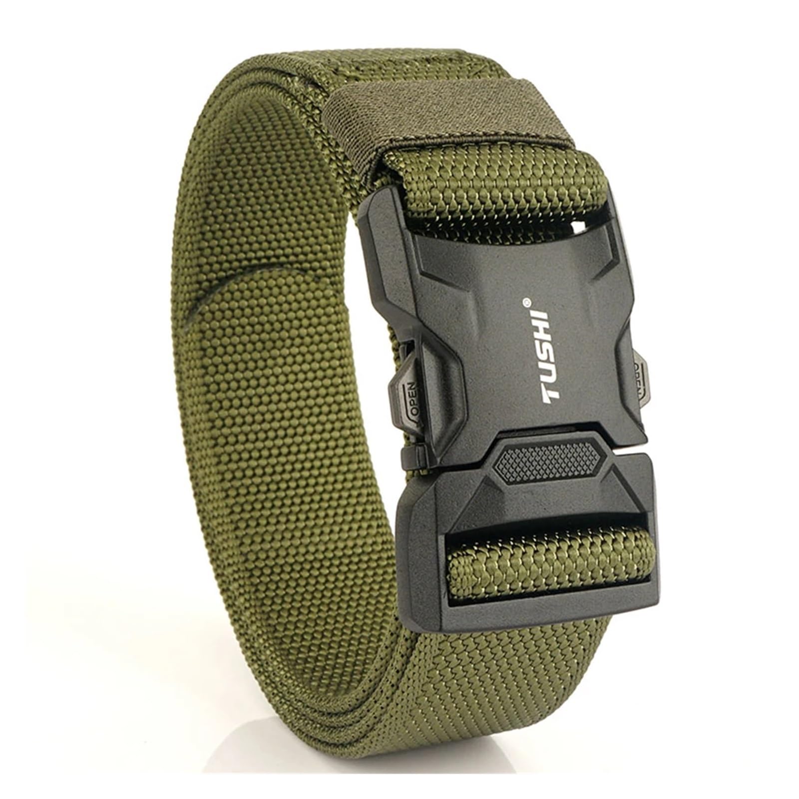 Zurrgurt, Aluminiumlegierung Schnellverschluss Steckbare Schnalle Elastische Gürtel Langlebiger Taktischer Gürtel Cowboy Outdoor Gürtel Umreifungswerkzeuge(Not E-Green) von HPHPH