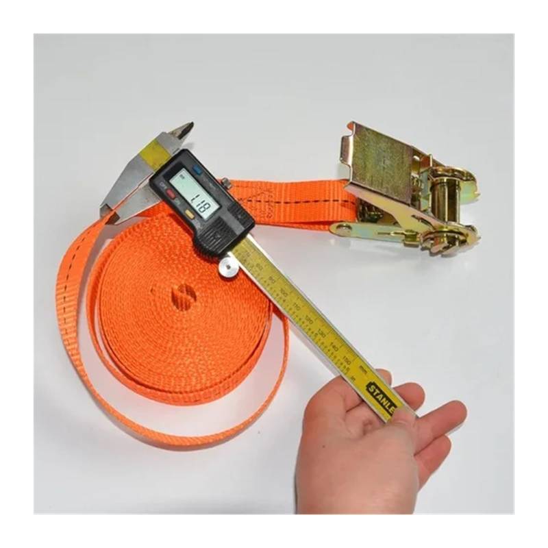 Zurrgurt, Funktionale 3-teili Ladungsspanngurte 2M Ratschengürtel Metallschnalle for Auto Motorrad Fahrrad LKW päcktasche Abschleppseil Umreifungswerkzeuge(Orange 1m) von HPHPH