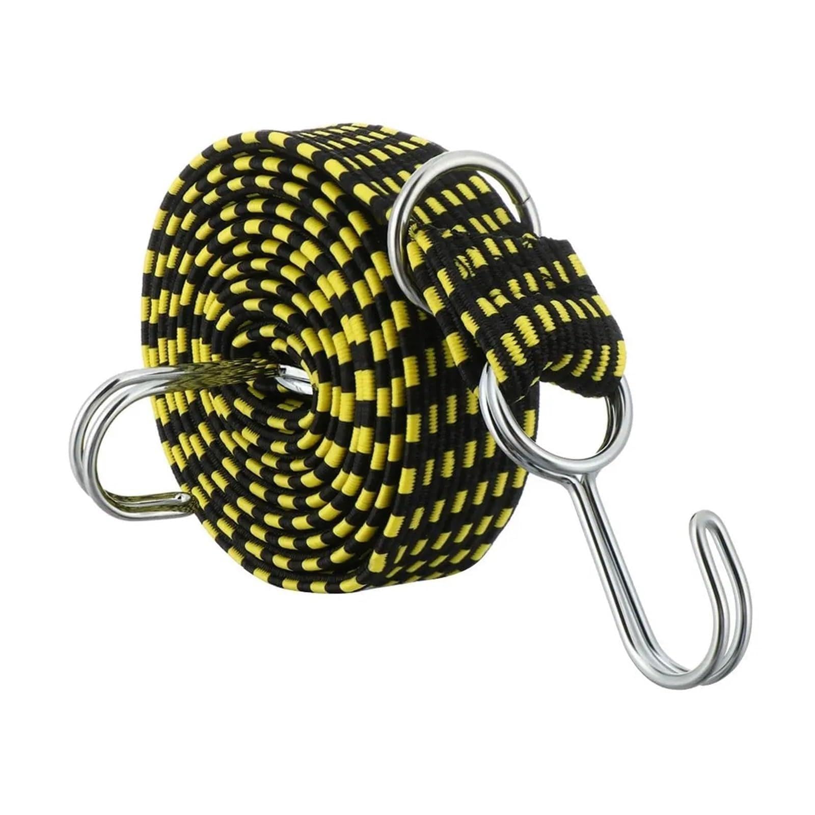 Zurrgurt, Gummibänder Gummi Lugga Seil Schnur Haken Fahrräder Seil Krawatte Fahrrad Lugga Dach Rack Strap Feste Band Haken Auto Zubehör Umreifungswerkzeuge(Black yellow-1M) von HPHPH