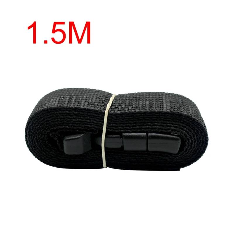 Zurrgurt, Reise-päckgurt aus strapazierfähim Nylon, schwarz, mit Nockenschnalle, Reise-Kits, Outdoor-Camping-Werkzeug Umreifungswerkzeuge(1.5M) von HPHPH
