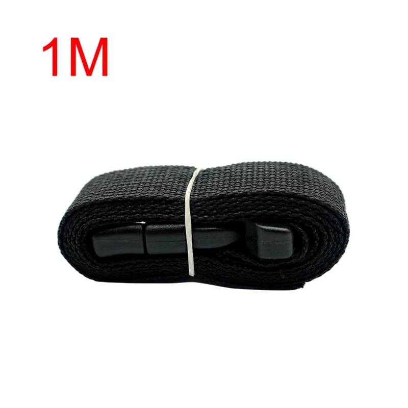 Zurrgurt, Reise-päckgurt aus strapazierfähim Nylon, schwarz, mit Nockenschnalle, Reise-Kits, Outdoor-Camping-Werkzeug Umreifungswerkzeuge(1M) von HPHPH