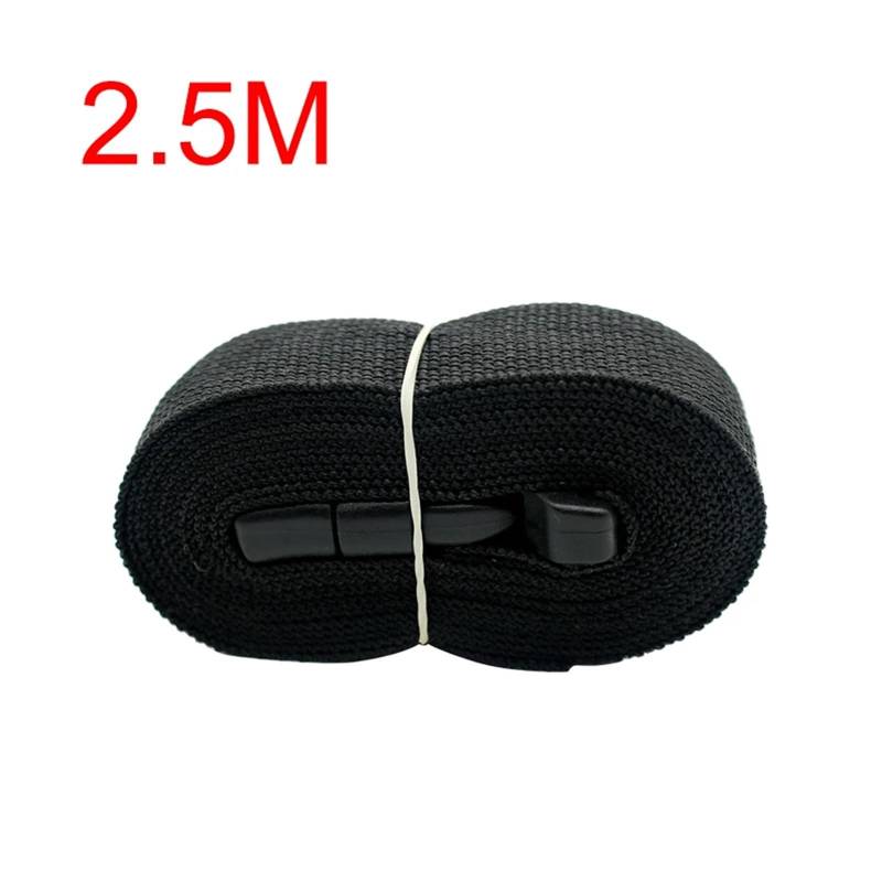 Zurrgurt, Reise-päckgurt aus strapazierfähim Nylon, schwarz, mit Nockenschnalle, Reise-Kits, Outdoor-Camping-Werkzeug Umreifungswerkzeuge(2.5M) von HPHPH