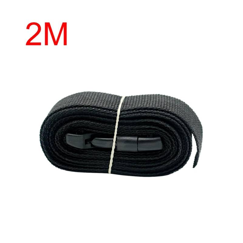 Zurrgurt, Reise-päckgurt aus strapazierfähim Nylon, schwarz, mit Nockenschnalle, Reise-Kits, Outdoor-Camping-Werkzeug Umreifungswerkzeuge(2M) von HPHPH