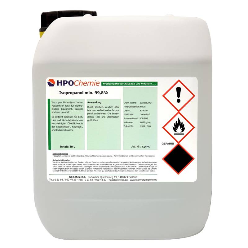 Isopropanol min. 99,8% 2-Propanol Isopropylalkohol IPA Reiniger (5 Liter) von HPOChemie