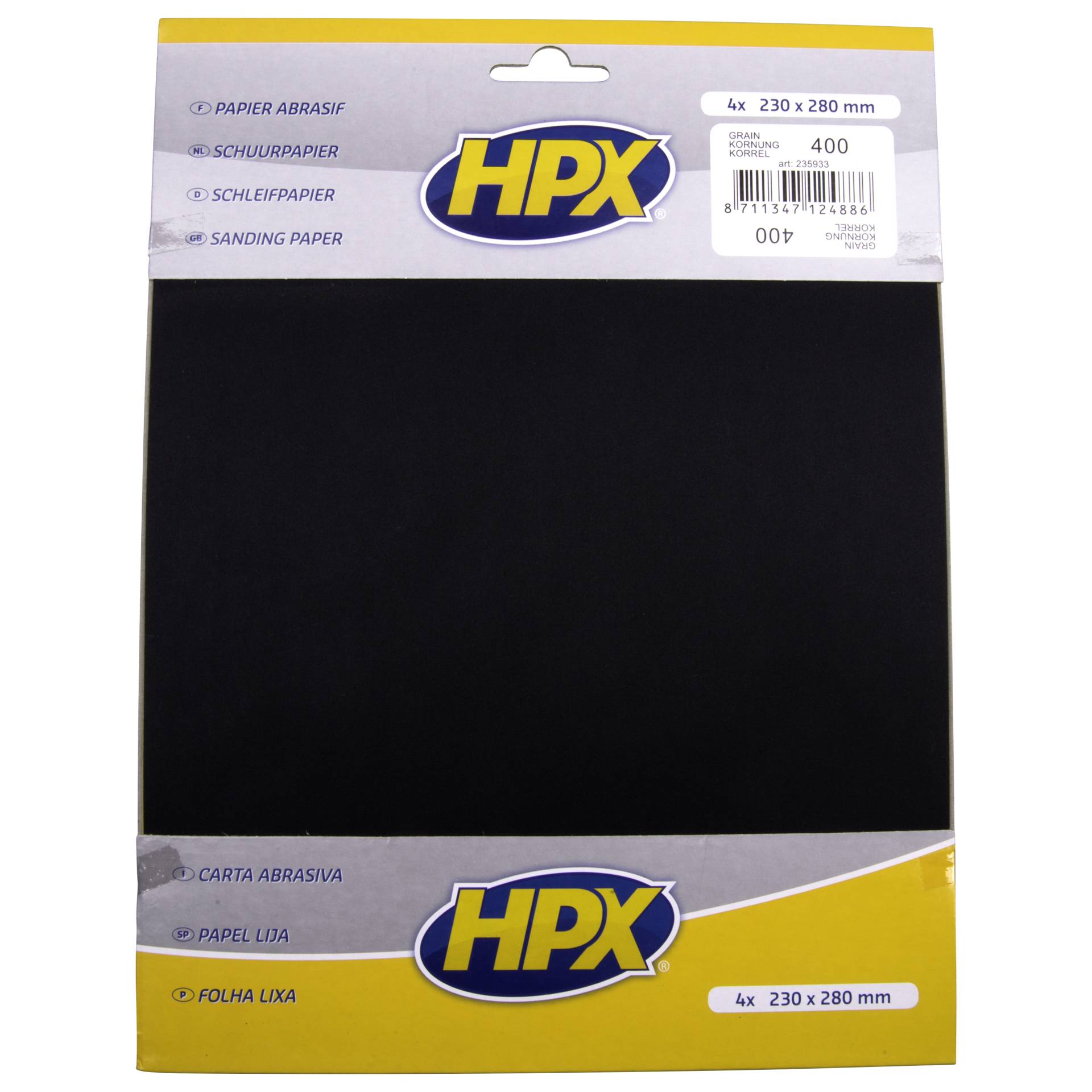 Nassschleifpapier von HPX, Körnung P400, 4 Stück von HPX