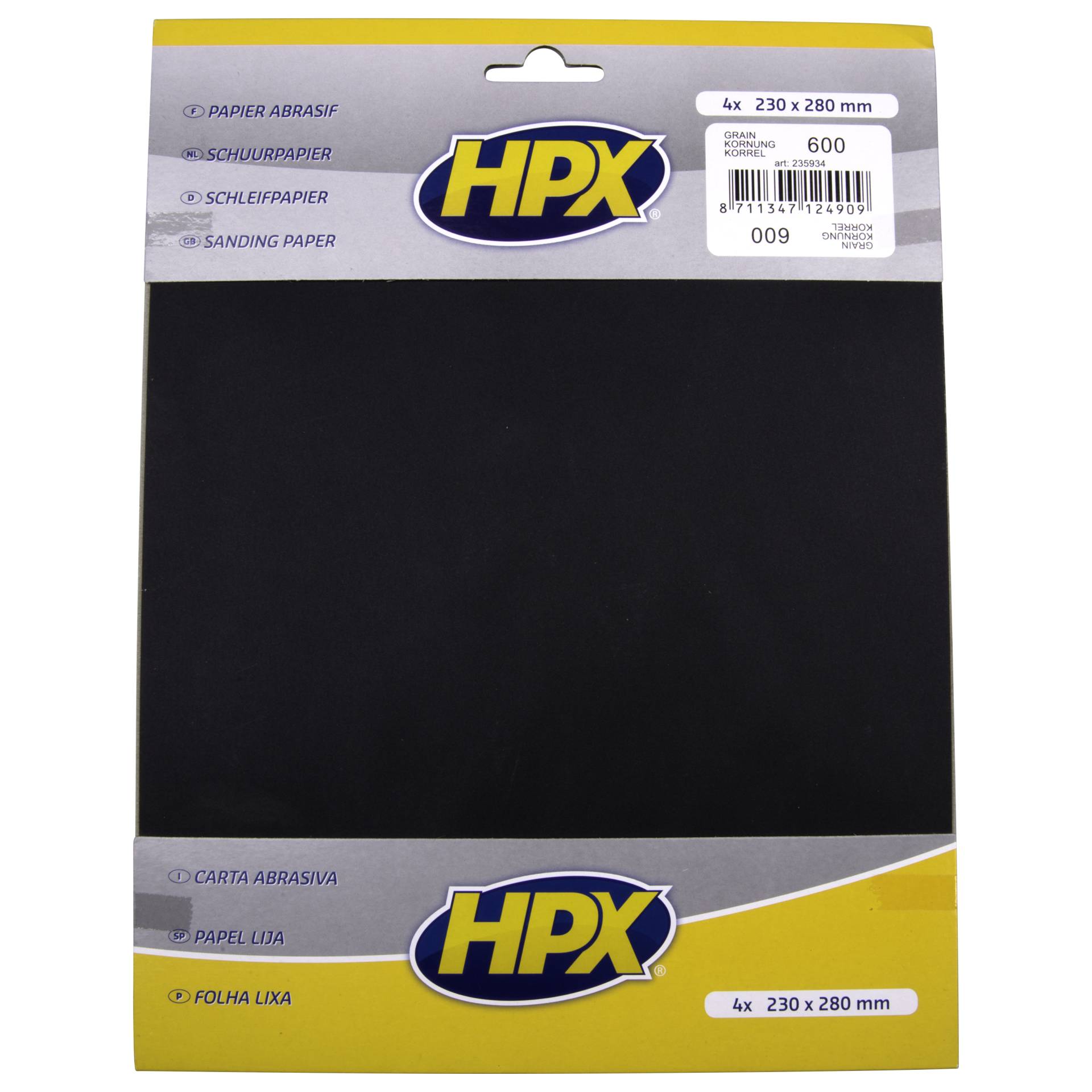 Nassschleifpapier von HPX, Körnung P600, 4 Stück von HPX