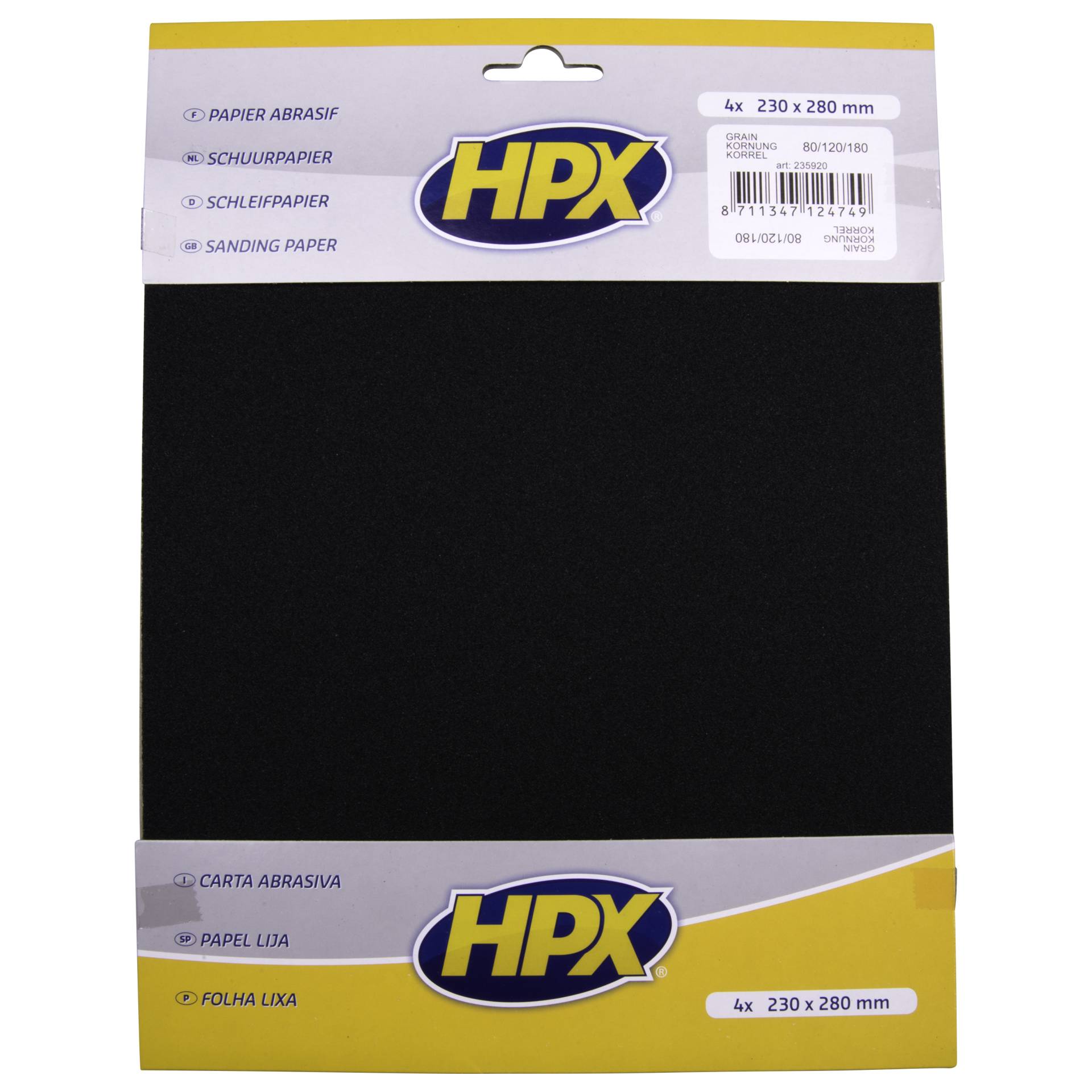 Trockenschleifpapier sortiert von HPX, 4 Stück von HPX