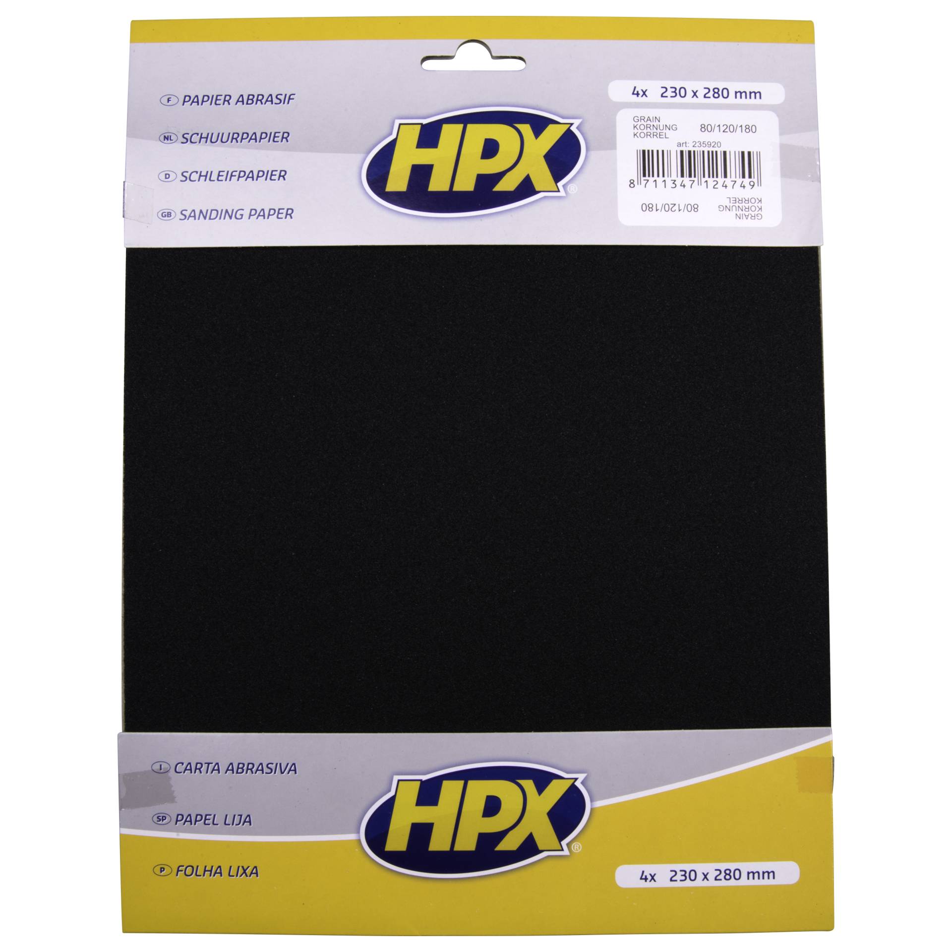 Trockenschleifpapier sortiert von HPX, 4 Stück Trockenschleifpapier sortiert von HPX, 4 Stück von HPX