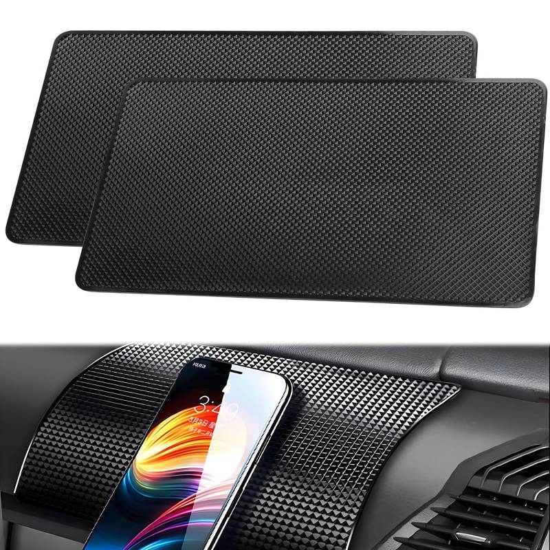2 X KFZ Halterung Anti Rutsch Matte (27 x 15 cm) PVC Handy Anti Rutsch Pad Auto Matte Armaturenbrett Klebrige Pad Klebematte für Handy Sonnenbrille Schlüssel etc von HPiano