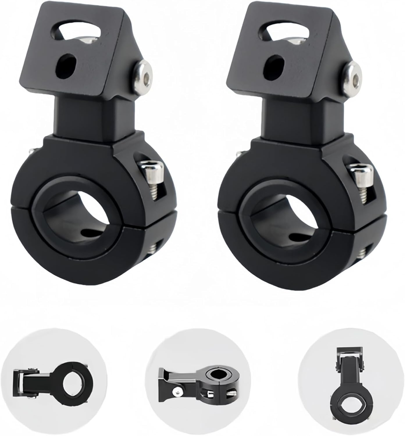 HQTS Motorrad Halterungs Spotlampenhalter Verstellbar um 360 Grad 18-32mm Horizontale Bull Bar Universal Scheinwerfer Halterung - 2set HQTS Motorrad Halterungs Spotlampenhalter Verstellbar um 360 Grad 18-32mm Horizontale Bull Bar Universal Scheinwerfer Halterung - 2set von HQTS