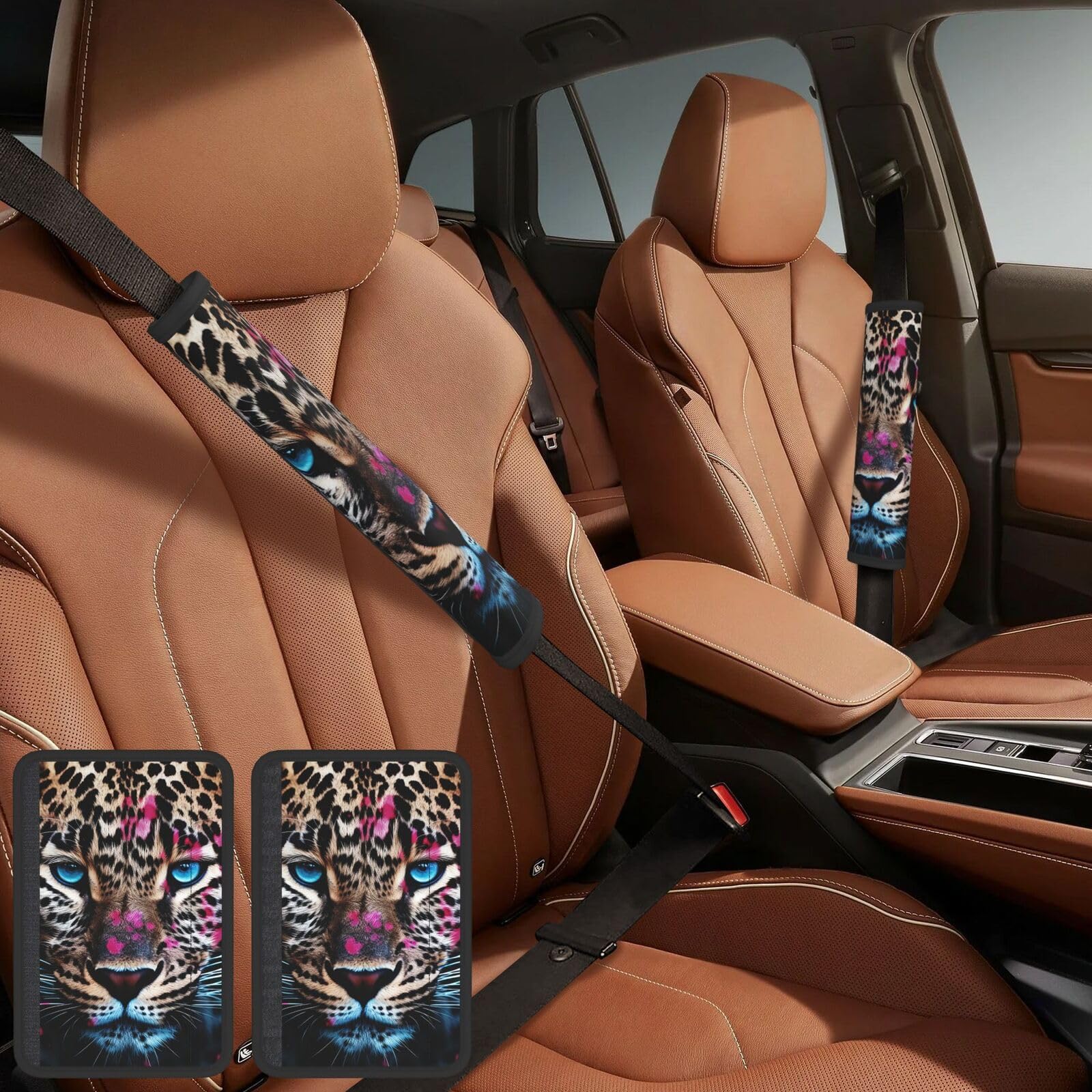 HQaxsfQxnr Sicherheitsgurt-Bezug, 2 Stück, Auto-Sicherheitsgurtpolster, personalisierbar, blauäugig, Leoparden-Gurtpolster, Schultergurt-Abdeckung für Erwachsene, LKW, SUV, Rucksack HQaxsfQxnr Sicherheitsgurt-Bezug, 2 Stück, Auto-Sicherheitsgurtpolster, personalisierbar, blauäugig, Leoparden-Gurtpolster, Schultergurt-Abdeckung für Erwachsene, LKW, SUV, Rucksack von HQaxsfQxnr