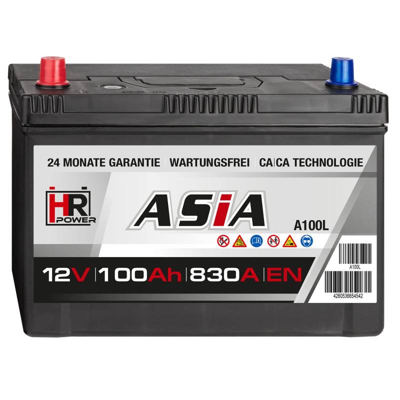 HR HiPower ASIA 12V Japan Starterbatterien (100Ah Pluspol Links) von HR-Power