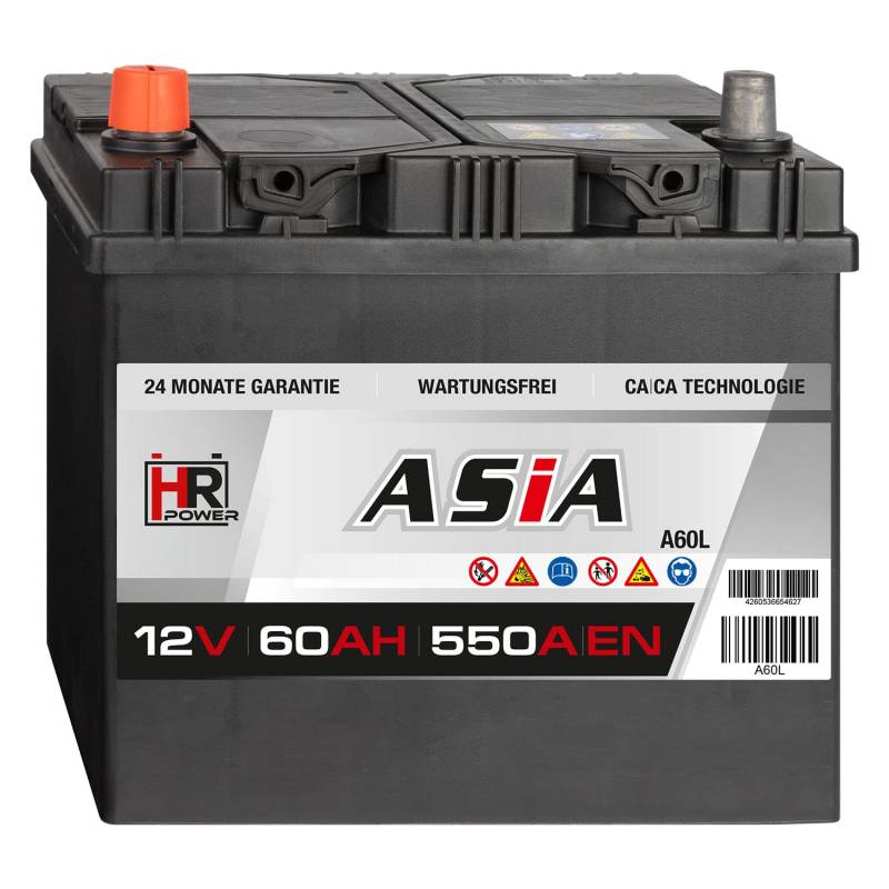 HR HiPower ASIA 12V Japan Starterbatterien (60Ah Pluspol Links) von HR-Power