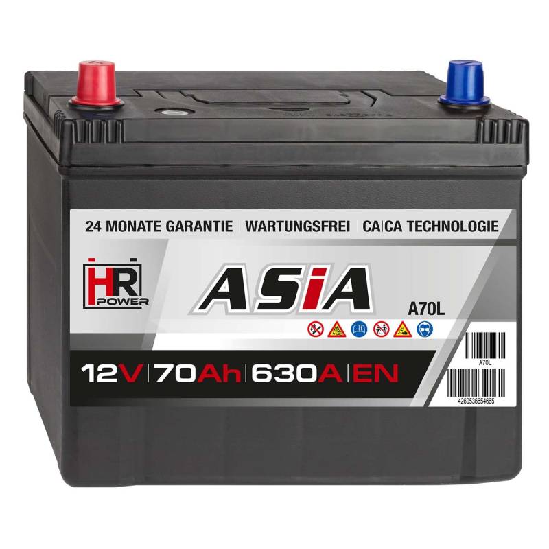 HR HiPower ASIA 12V Japan Starterbatterien (70Ah Pluspol Links) von HR-Power