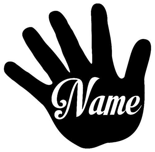 HR-WERBEDESIGN 1x Aufkleber Handabdruck Wunschname on Board Hangover Baby Auto Kind fährt mit von Homry