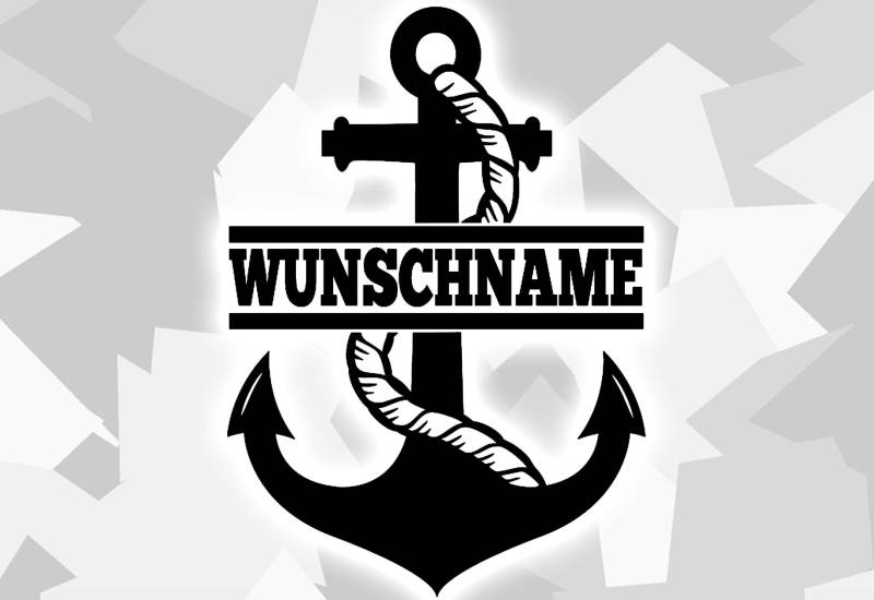 HR-WERBEDESIGN 1x Aufkleber Wunschname Maritim Anker Segelboot Rettungsring Steuerrad Kompass x von HR-WERBEDESIGN