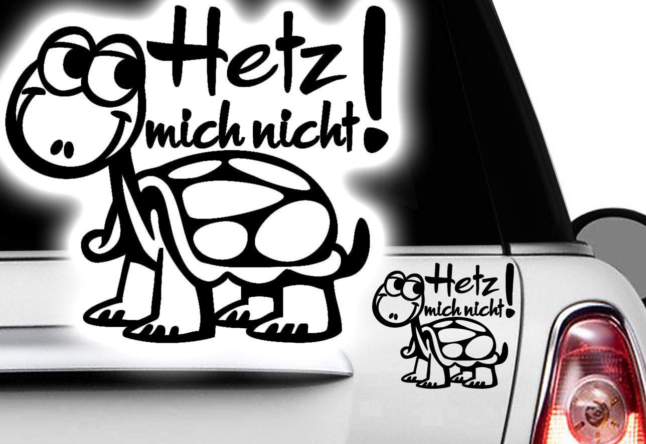 HR-WERBEDESIGN 1x Hetz Mich Nicht! Aufkleber Auto Heul Doch Schnecke Sticker Auto Schildkröte 0 von HR-WERBEDESIGN