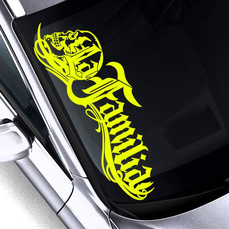 HR-WERBEDESIGN 1x LA Familia 60cm Oldschool Frontscheibenaufkleber Auto Motorrad Aufkleber HAR1 von HR-WERBEDESIGN