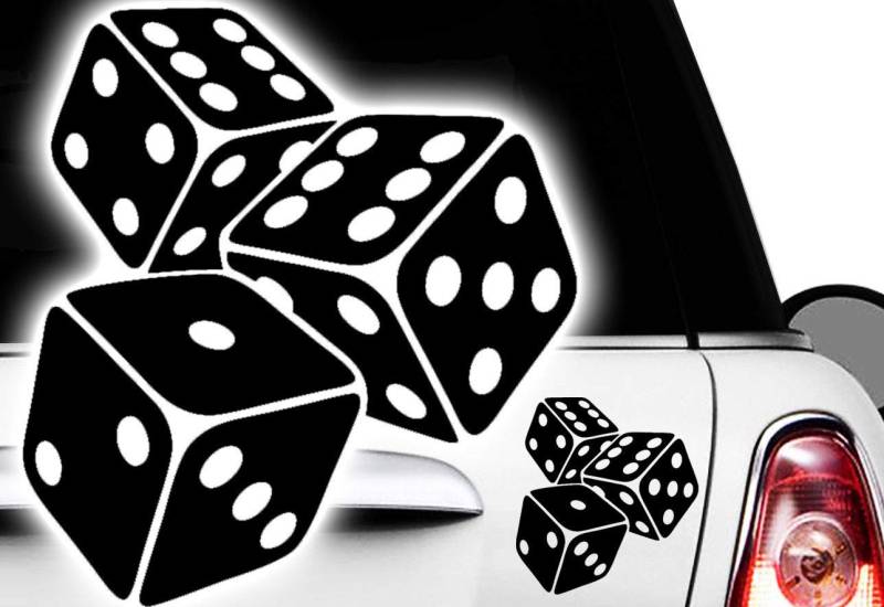 HR-WERBEDESIGN 1x Sterne Würfel Cube Star Auto Aufkleber Tuning WANDTATTOO Blumen Würfeln von Lupsty