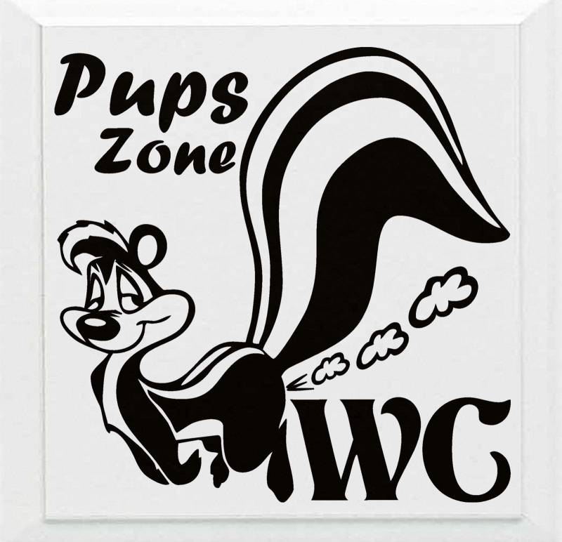 HR-WERBEDESIGN 1x Stinktier WC Badezimmer Toiletten Türaufkleber Wandtattoo Pups Zone Tattoo 2 von FangZin