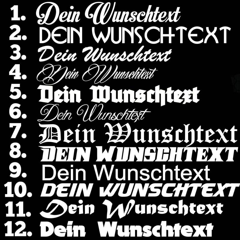 HR-WERBEDESIGN 1x WUNSCHTEXT 10cm Breit Aufkleber Auto Domain Cartattov Beschriftung Schriftzug von PGONA