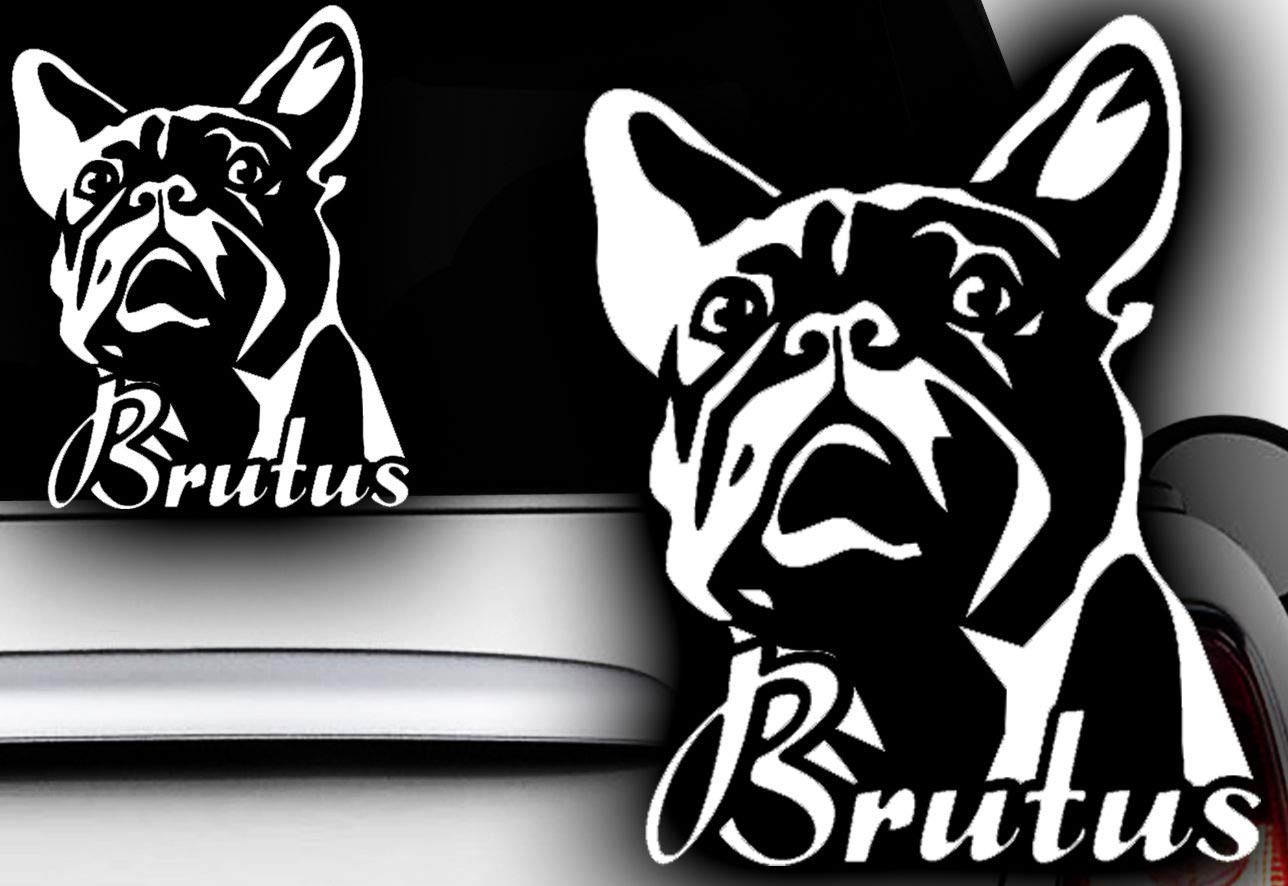 HDmirrorR HR-WERBEDESIGN 1x Wunschnamen 13x10cm Name Aufkleber Französische Bulldogge Bulldog Bully Auto HDmirrorR HR-WERBEDESIGN 1x Wunschnamen 13x10cm Name Aufkleber Französische Bulldogge Bulldog Bully Auto von UINCLU