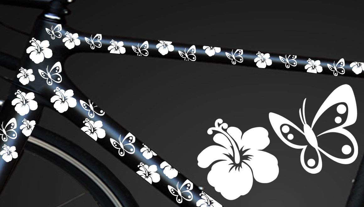 HR-WERBEDESIGN 24-teiliges Fahrrad Hibiscus Aufkleber Hibiskus Blumen Schmetterlin WANDTATTOO HR-WERBEDESIGN 24-teiliges Fahrrad Hibiscus Aufkleber Hibiskus Blumen Schmetterlin WANDTATTOO von HR-WERBEDESIGN