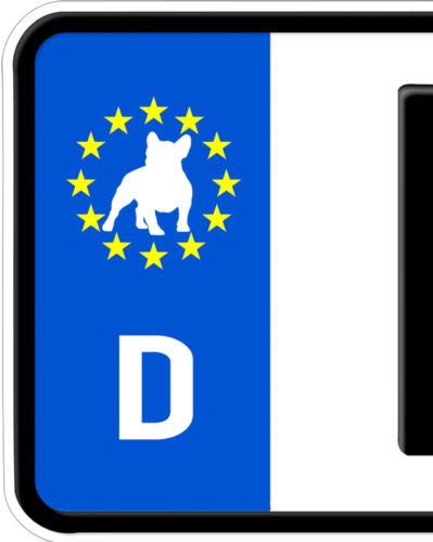 HR-WERBEDESIGN 2X Aufkleber Französische Bulldogge Nummernschild Kennzeichen Plakette Dog Frenc von HR-WERBEDESIGN