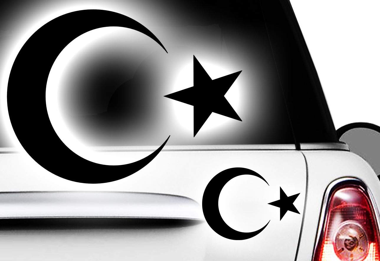 HR-WERBEDESIGN 2X Aufkleber Türkei Islam Turkey türkiye Flag Aufkleber Sticker Halbmond Stern 1 von HR-WERBEDESIGN