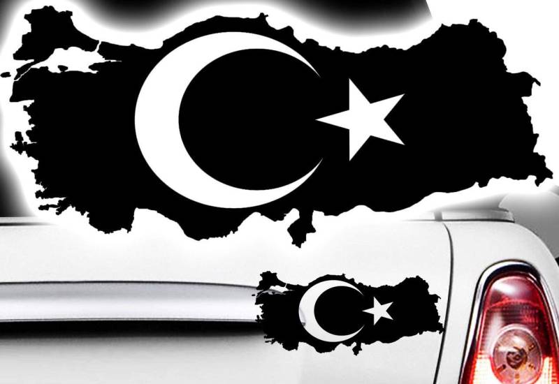 HR-WERBEDESIGN 2X Aufkleber Türkei Islam Turkey türkiye Flag Aufkleber Sticker Halbmond Stern q von HR-WERBEDESIGN