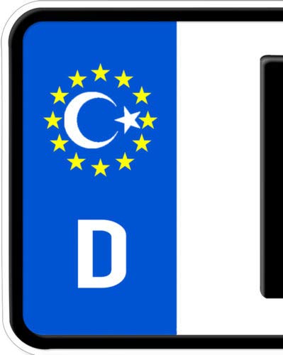 HR-WERBEDESIGN 2X Aufkleber Türkei Islam Turkey türkiye Nummernschild Kennzeichen Plakette Halb HR-WERBEDESIGN 2X Aufkleber Türkei Islam Turkey türkiye Nummernschild Kennzeichen Plakette Halb von HR-WERBEDESIGN