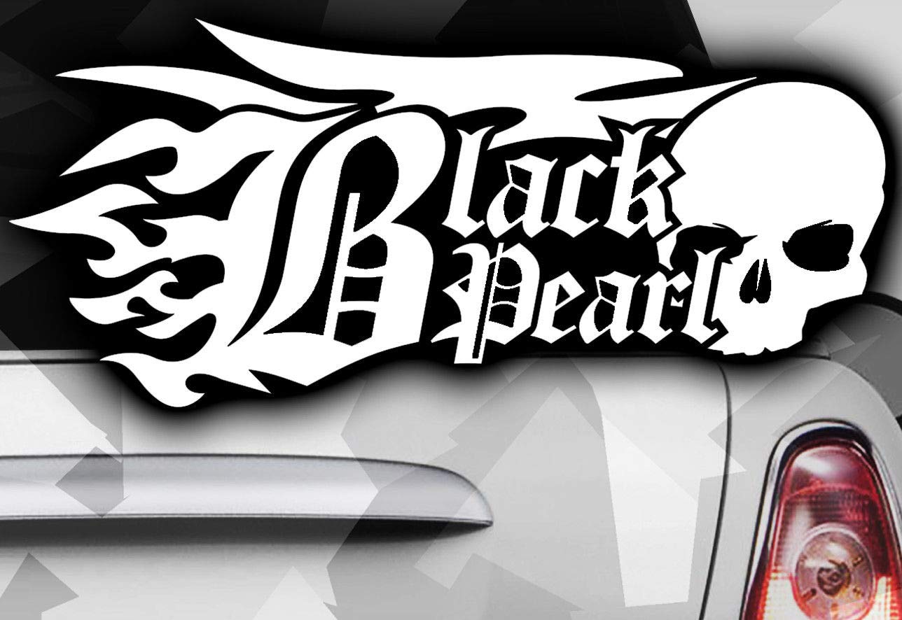 HR-WERBEDESIGN 2X Black Pearl Ninja Auto Motorrad Aufkleber Bones EM Dub Decal Tuning Skull von HR-WERBEDESIGN
