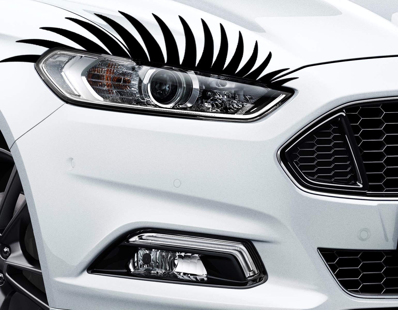 HR-WERBEDESIGN 2X WIMPERN Scheinwerfe Aufkleber Wimpern Eyelashes Car Sticker XXX Auto Augen E von HR-WERBEDESIGN