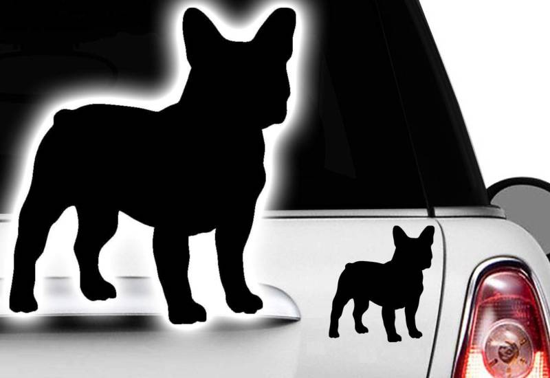 HR-WERBEDESIGN 2xAuto 11x10cm Aufkleber Französische Bulldogge French Bulldog Bully Hund von HR-WERBEDESIGN