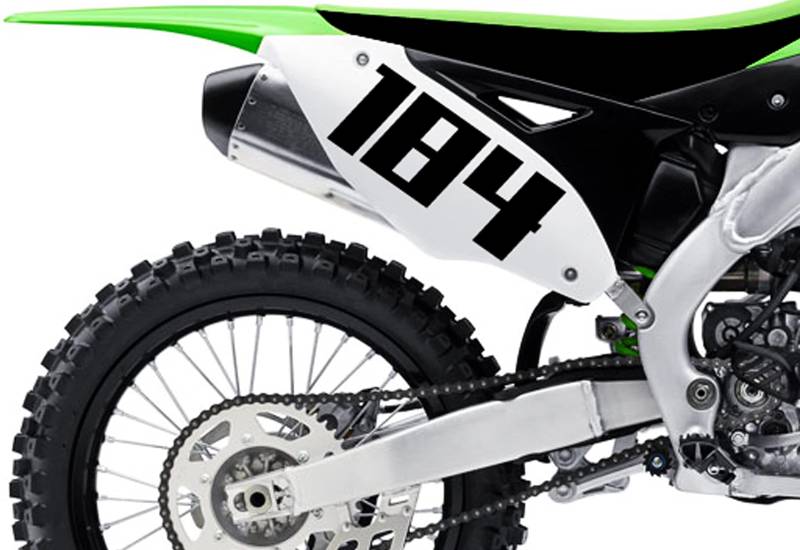 HR-WERBEDESIGN 3x Startnummer Wunschnummer Aufkleber Motorrad Motocross ATV MX Enduro Boot di Schwarz Minimalistisch von PGONA