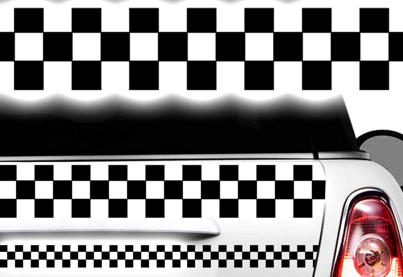 HR-WERBEDESIGN Aufkleber Karomuster Race Turbo Flag Seitenaufkleber Karo Sticker Taxi Dekor xx von HR-WERBEDESIGN