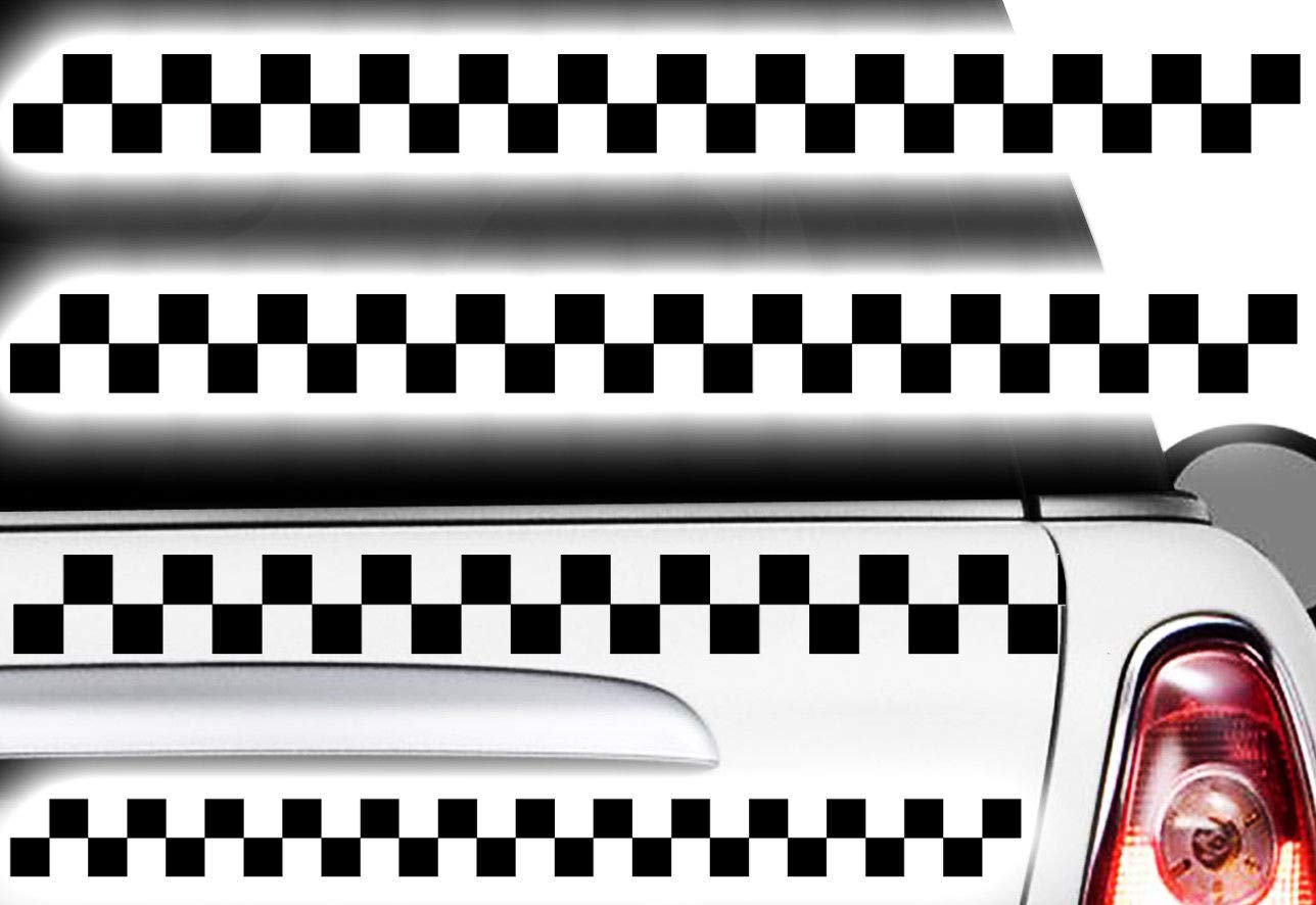 HR-WERBEDESIGN Aufkleber Karomuster Race Turbo Flag Seitenaufkleber Karo Sticker Taxi Dekor xxn von HR-WERBEDESIGN