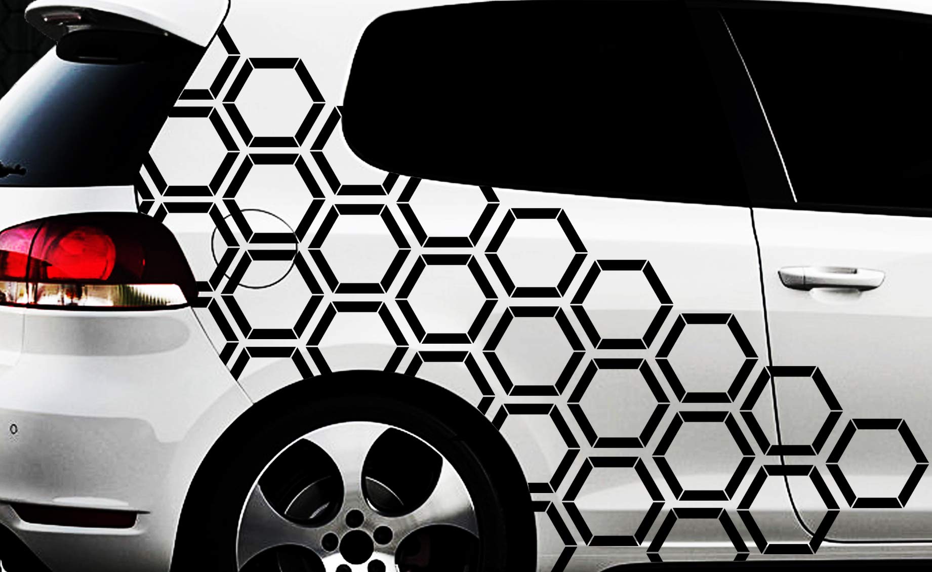 HR-WERBEDESIGN Hexagon Pixel Cyber Camouflage XXL Set Auto Aufkleber Sticker Tuning Wandtattoox 1x von HR-WERBEDESIGN