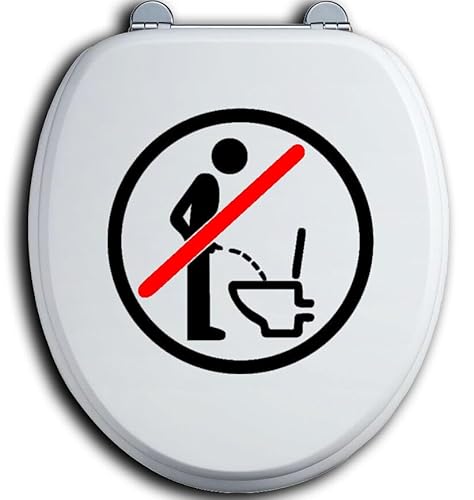 HR-WERBEDESIGN Im Sitzen pinkeln WC Deckel Toilettendeckel Bad Klo Aufkleber Sticker urinieren von HR-WERBEDESIGN