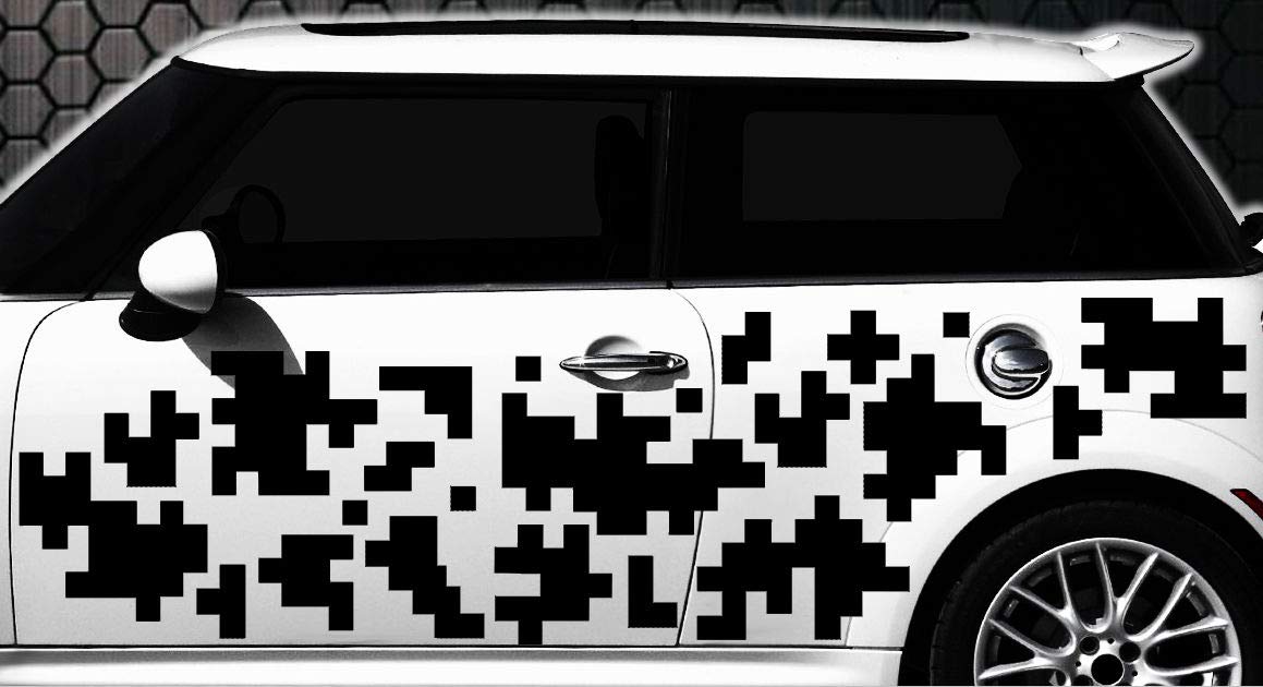 HR-WERBEDESIGN Pixel Cyber Camouflage XXXL Set Auto Aufkleber Sticker Tuning Stylin Wandtattoo von HR-WERBEDESIGN